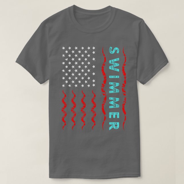 Camiseta Nadador Com Bandeira Americana (Frente do Design)