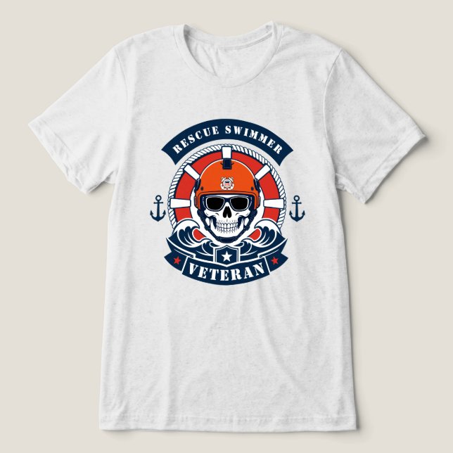 Camiseta Nadador de Resgate Veterano (Design frontal)