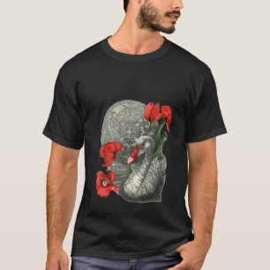 Camiseta Nadador grande pássaro voando flores nadadoras g