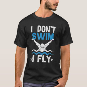 Camiseta Nadador Nadando Borboleta Desportivo de Água Eu Nã