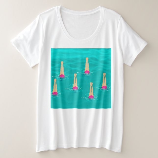 Camiseta Nadadores Artísticos - Nadando Sob Água (Frente do Design)