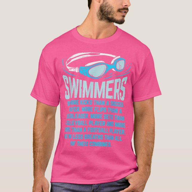 Camiseta Nadadores Fazem Mais Pedras Eu Engraçado Nadando (Frente)