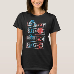 Camiseta Nadadores Nadadores Natação Comer Natação do Sono