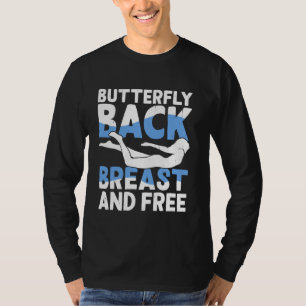 Camiseta Nadando Com Borboleta Para Trás E De Grátis