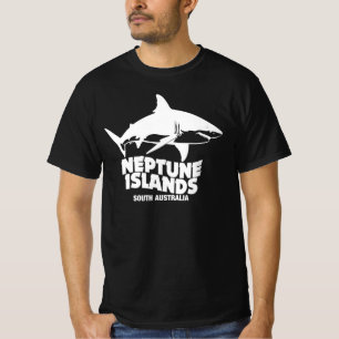 Camiseta Nadando Com Tubarões-Brancos Gigantes Ilhas de Net