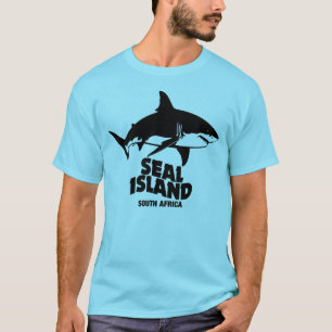 Camiseta Nadando Com Tubarões-Brancos - Ilha dos Focas