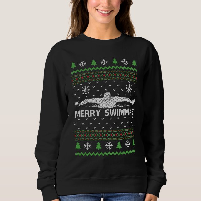 Camiseta Nadando no Natal do Sweater Feio (Frente)