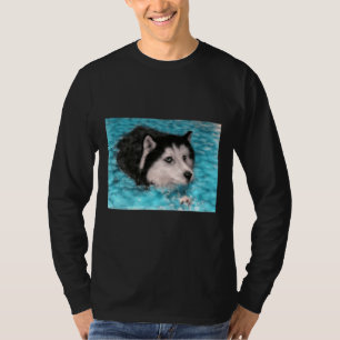 Camiseta Nadar Coluna de Arte Malamute Rouco Cachorro