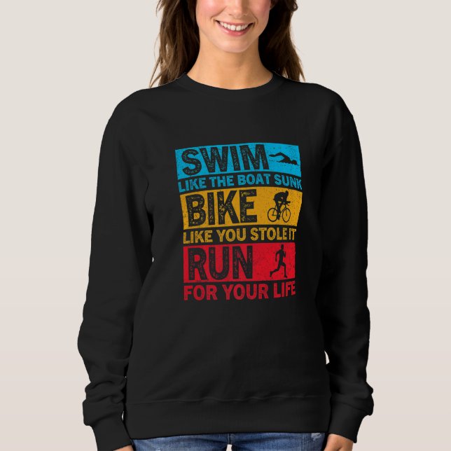Camiseta Nadar Como O Barco Afundou Bicicleta Como Se Você  (Frente)