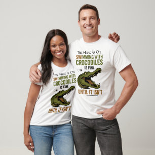 Camiseta Nadar Crocodilos Bem Até Não