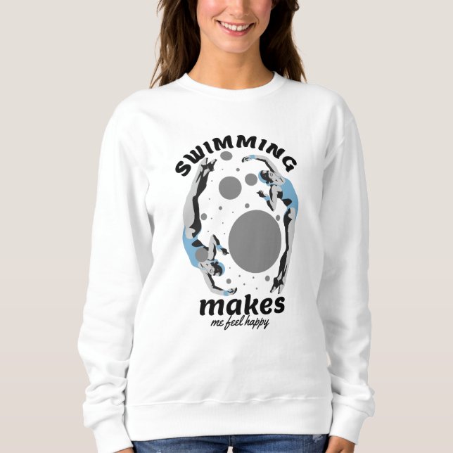 Camiseta Nadar Me Faz Sentir Feliz - Amante da Água (Frente)