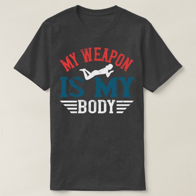 Camiseta Nadar Minha arma é meu corpo (Frente do Design)