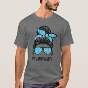 Camiseta Nadar Natação Mãe Cabelo Mensageiro Nadando Mãe
