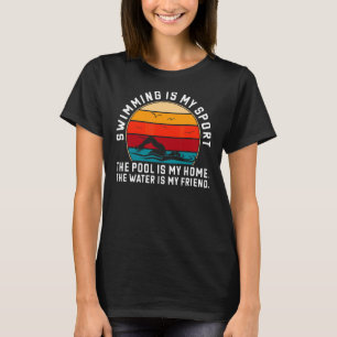 Camiseta Nadar Piscina residencial Amigo Natação Nadadora d