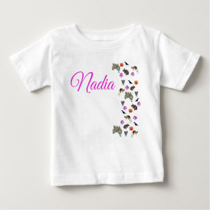 Camiseta Nadia, Logotipo Name Com Vida Selvagem Australiana