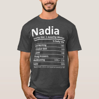 Camiseta NADIA Nutrition Personalized Name Funny Gift