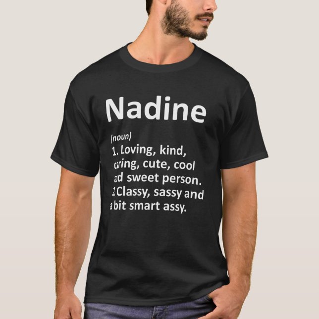 Camiseta NADINE Definição Nome Personalizado Funny Birthday (Frente)