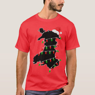 Camiseta Nadolig Llawen Wales Christmas Lights Welsh Xmas D