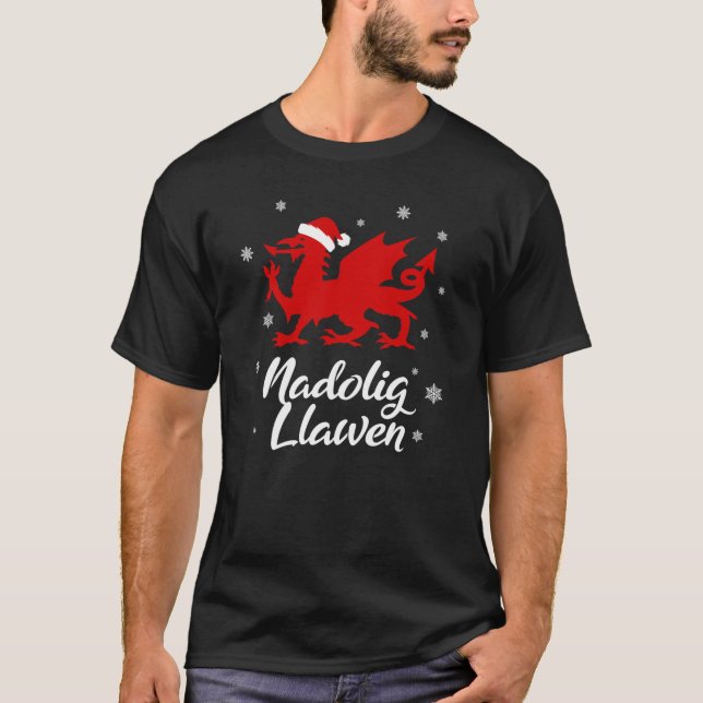 Camiseta Nadolig Llawen Wales Welsh Cymru Merry Christmas D (Frente)