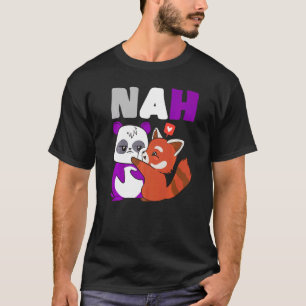 Camiseta Nah Cute Bear Fox Sinalizador Asexual