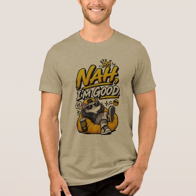 Camiseta Nah, Estou Bem – Design de Meme Engraçado e Sarcás (Frente)