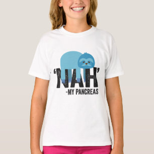 Camiseta Nah, meu Pancreino Engraçado Diabetes Azul Fita