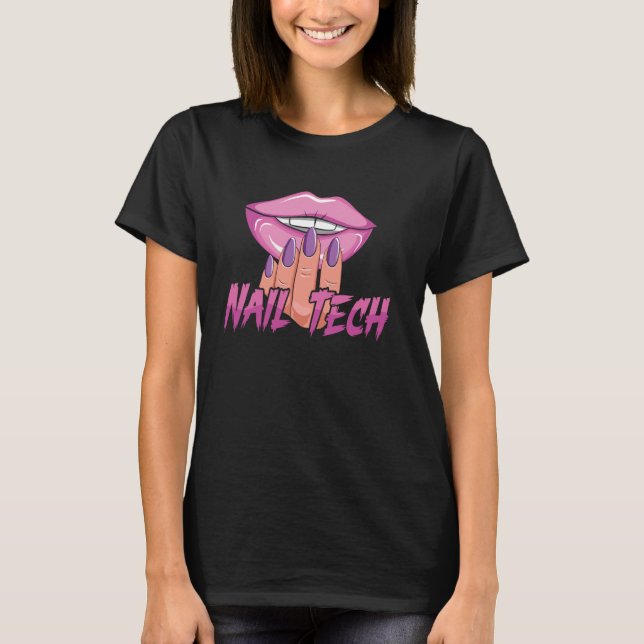 Camiseta Nail Tech Cote Trabalho Uniforme Nail Nail (Frente)