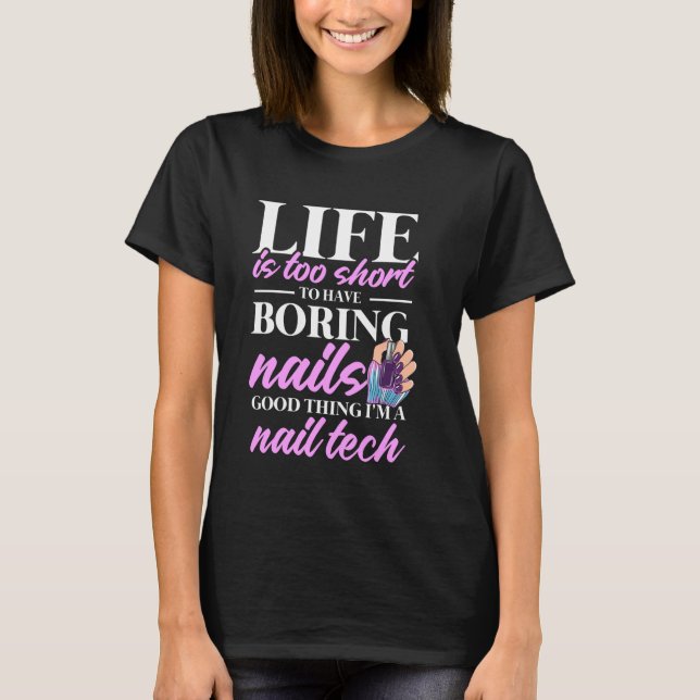 Camiseta Nail Tech Cote Trabalho Uniforme Nail Vida Polones (Frente)
