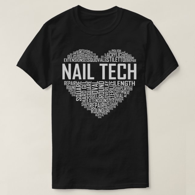 Camiseta Nail Tech Heart (Frente do Design)