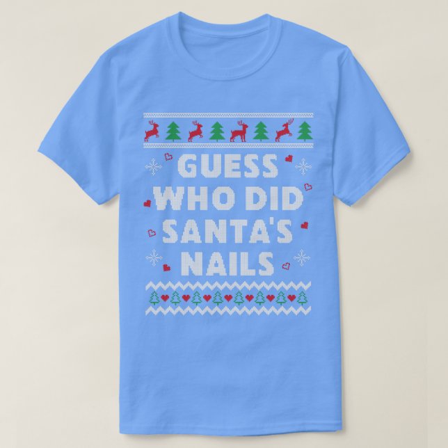 Camiseta Nail Tech Nail Technician Ugly Christmas (Frente do Design)