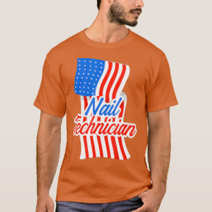 Camiseta Nail Technician Flag Art USA Nail Tech Artist