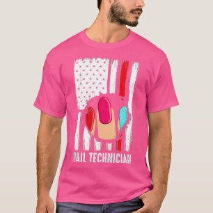Camiseta Nail Technician Flag Hands Nail Tech Artist DA1