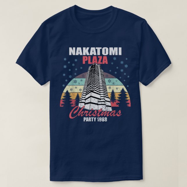 Camiseta Nakatomi Plaza Christmas Party 1988 Funny Xmas Vin (Frente do Design)