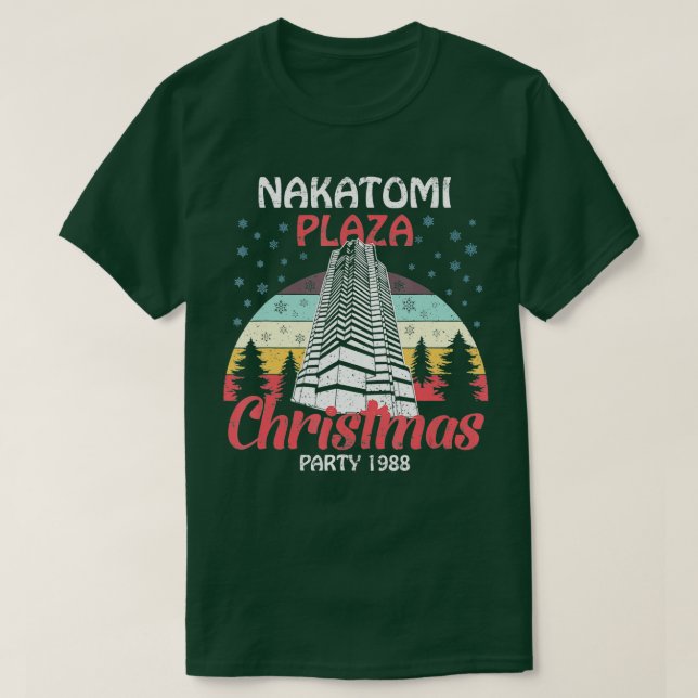 Camiseta Nakatomi Plaza Christmas Party 1988 Funny Xmas Vin (Frente do Design)