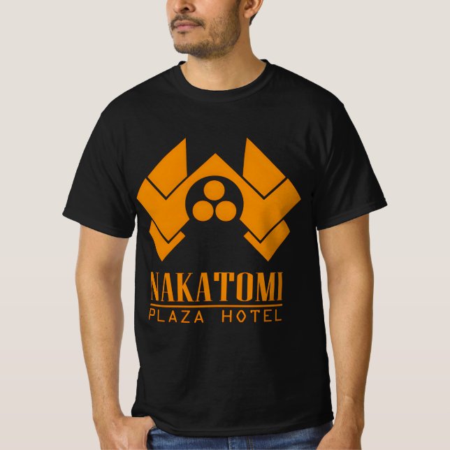 Camiseta Nakatomi Plaza Hotel Mens Die Duro inspirado nos a (Frente)