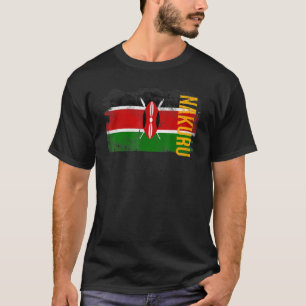Camiseta Nakuru Kenya Flag Para Homens Quenianos Mulheres C