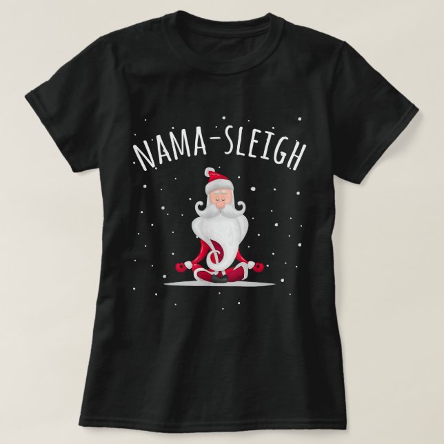 Camiseta Nama-trenó Namasleigh Papais noeis engraçados Yoga (Frente do Design)