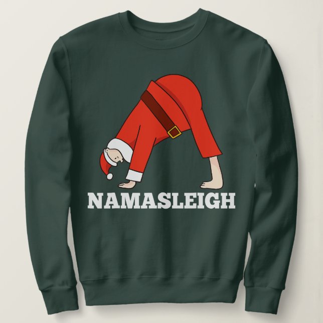 Camiseta NamaSleigh Natal Yoga Namaste (Frente do Design)