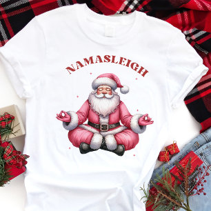 Camiseta Namasleigh Papai Noel Engraçado Yoga Natal
