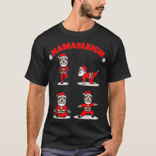 Camiseta Namasleigh Yoga Papais noeis de Natal Yoga Poses I