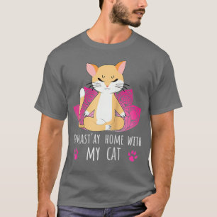 Camiseta Namastay Home Com Meu Gato Yoga Dizendo Yogi