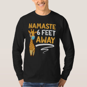 Camiseta Namaste 6 pés distante Giraffe Facemask Social Dis
