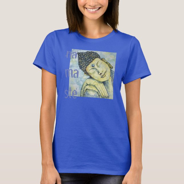 Camiseta Namaste Buddha Watercolor Art Tanque da Mulher Rel (Frente)