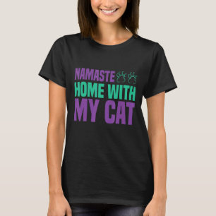 Camiseta Namaste Casa Com Meu Gato