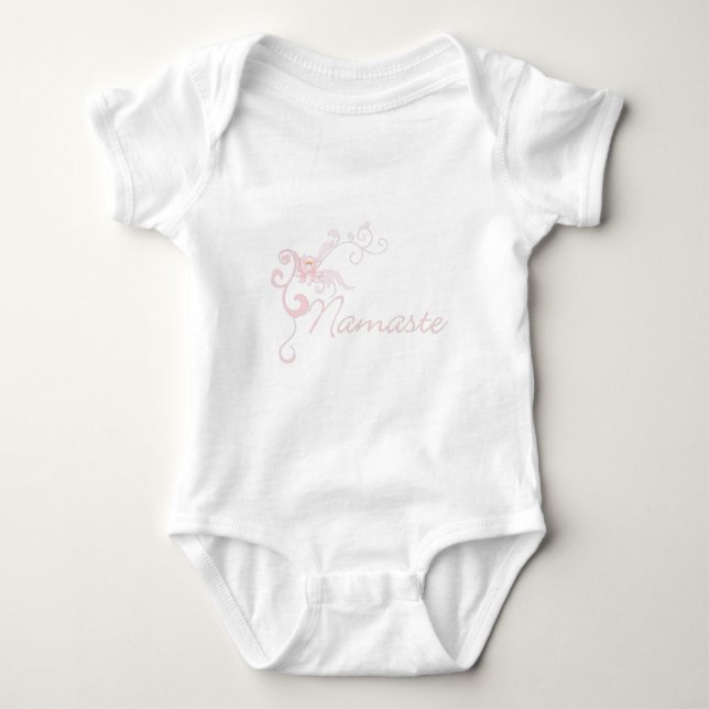 Camiseta Namaste cor-de-rosa com rolos e redemoinhos (Frente)