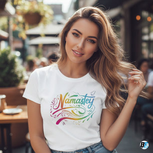 Camiseta Namaste   Meditação Espiritual Moderna Yoga T-Shir