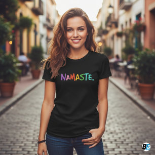Camiseta Namaste   Meditação Espiritual Moderna Yoga T-Shir