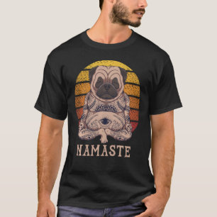 Camiseta Namaste Pug Dog Vintage Yoga Easy Pose Thera