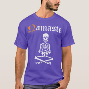 Camiseta Namaste Skeleton Halloween Yoga Halloween Asanas f