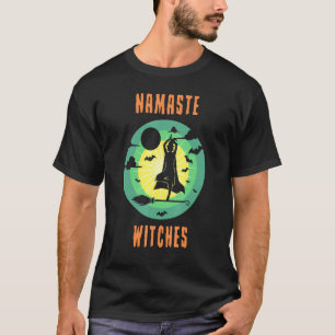 Camiseta Namaste Witches Yoga Witches Com Pose De Árvore Em